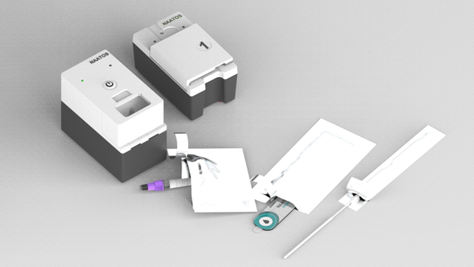 The NAATOS diagnostic system: the sample preparation module and test module with consumables